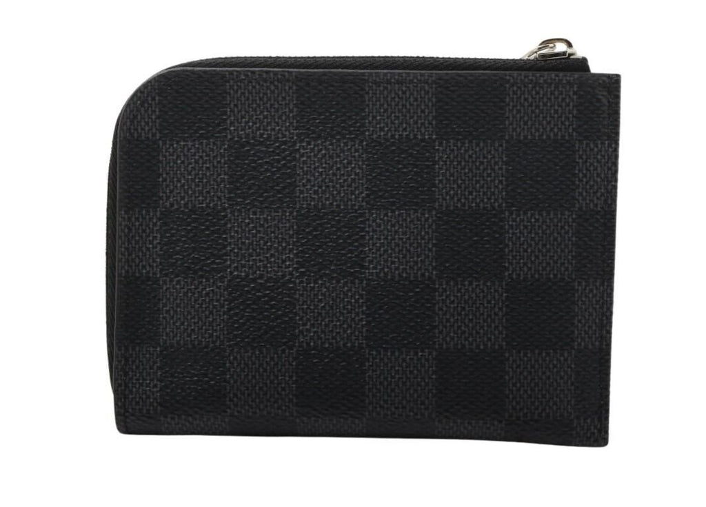 Louis Vuitton Coin Case Porte-Monnaie NM Black Damier Graphite Purse Silver — view 2