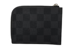 Louis Vuitton Coin Case Porte-Monnaie NM Black Damier Graphite Purse Silver — view 2