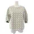 Dior Cannage Knit Top Short Sleeve 44 White Sweater