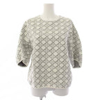 Dior Cannage Knit Top Short Sleeve 44 White Sweater