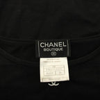 Chanel CC Logo Knit Top Short Sleeve 38 Black Sweater — view 4