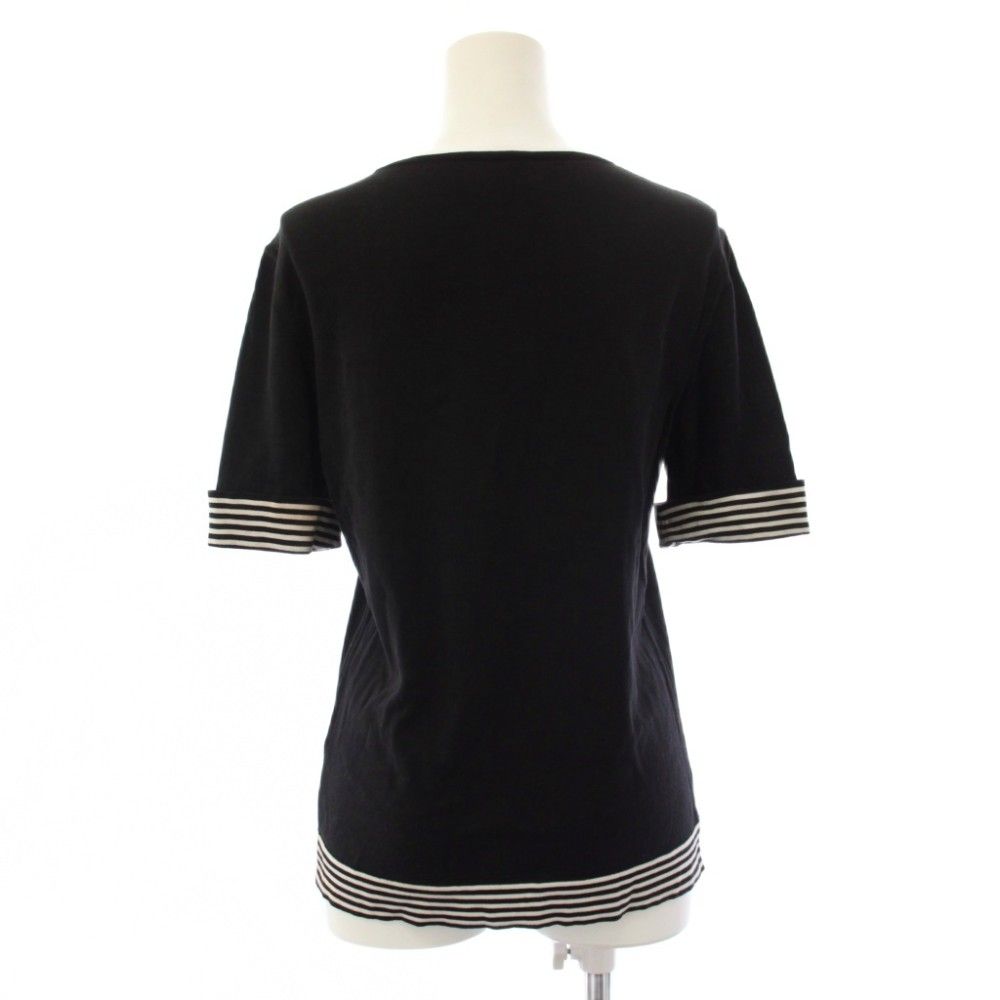 Chanel CC Logo Knit Top Short Sleeve 38 Black Sweater — view 3