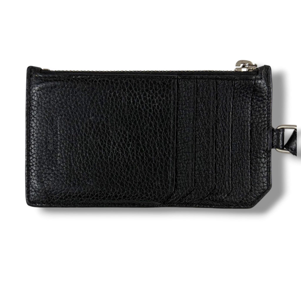 Saint Laurent Paris Zip Card Case with Neck Strap Fragment Black — view 4