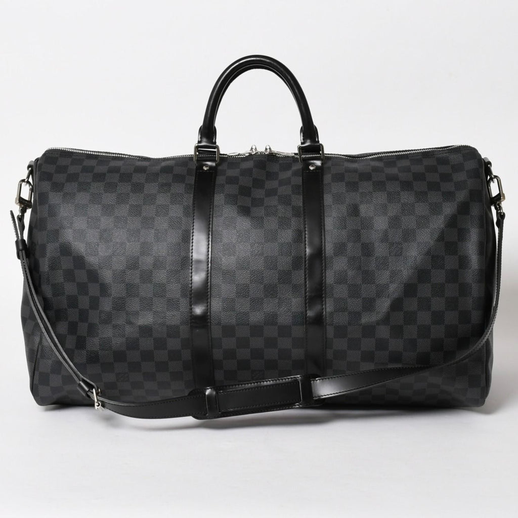 Louis Vuitton Keepall Bandouliere 55 Boston Bag Damier Graphite Black