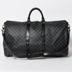 Louis Vuitton Keepall Bandouliere 55 Boston Bag Damier Graphite Black