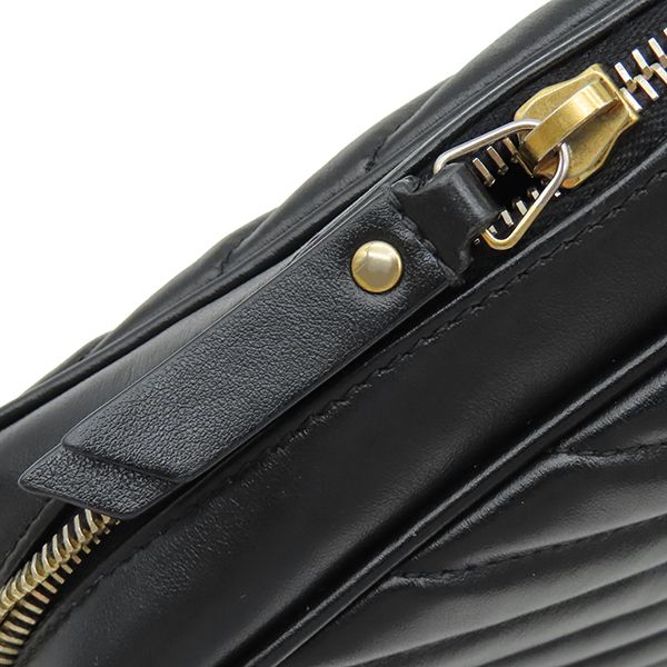 Saint Laurent Shoulder Bag Lou Monogram Leather Black Gold YSL Cassandra Logo — view 8