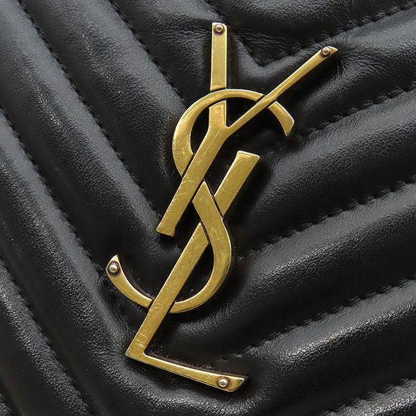 Saint Laurent Shoulder Bag Lou Monogram Leather Black Gold YSL Cassandra Logo — view 7
