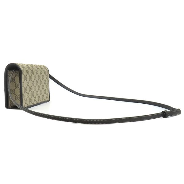 Gucci Shoulder Bag GG Emblem Mini Bag Supreme Canvas Black Gold — view 2
