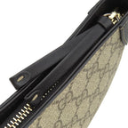 Gucci Shoulder Bag GG Emblem Small Supreme Canvas Black Silver — view 5
