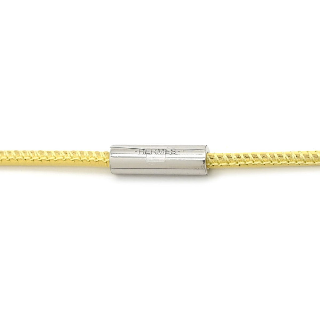 Hermes Necklace Equipe Nautic Buffalo Horn Leather Lacquer Lavender Yellow — view 4