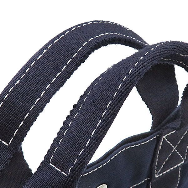 Hermes Tote Bag Deauville MM Canvas Navy Silver Blue — view 7