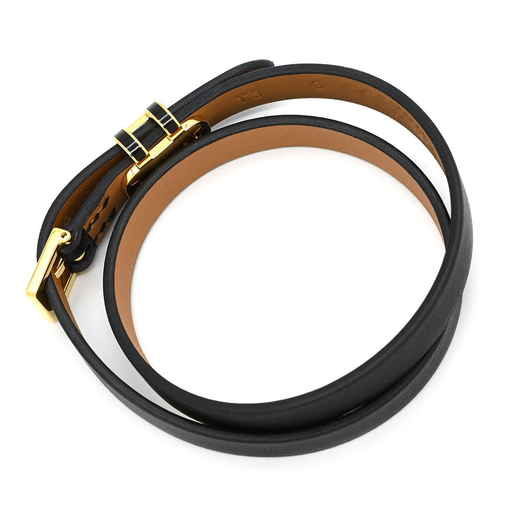 Hermes Bracelet Pop Double Tour Veau Swift Black T3 New — view 2