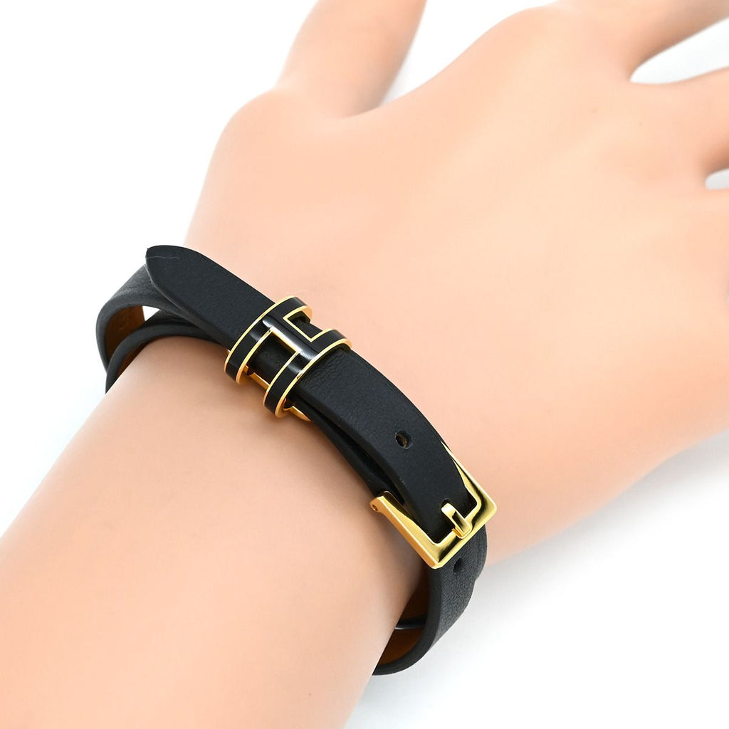 Hermes Bracelet Pop Double Tour Veau Swift Black T3 New — view 6