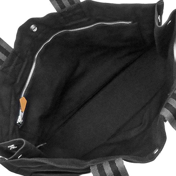 Hermes Tote Fourre Tout MM Canvas Black Silver Gray Handbag — view 7
