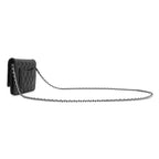 Chanel Chain Wallet Quilted Lambskin Black Silver CC Logo 24 Shoulder Bag — view 2