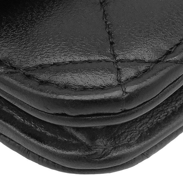 Chanel Chain Wallet Quilted Lambskin Black Silver CC Logo 24 Shoulder Bag — view 4