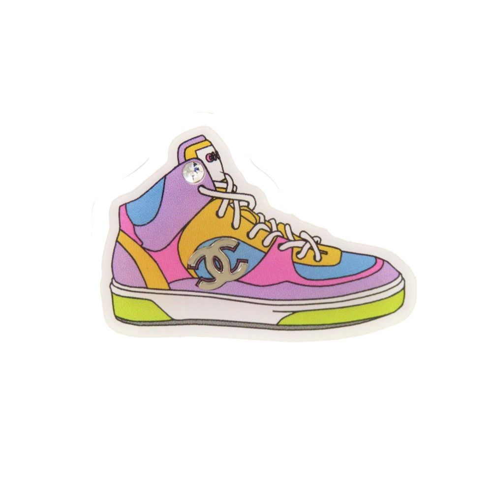 Chanel Sneakers CC Logo Plastic Multicolor Brooch
