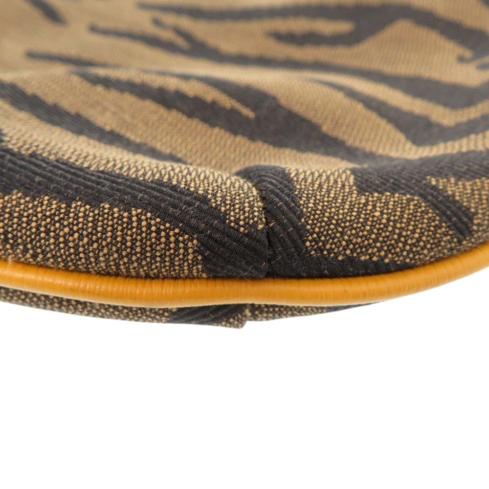 Fendi Zebra Pattern Canvas Brown Shoulder Bag — view 3