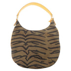 Fendi Zebra Pattern Canvas Brown Shoulder Bag — view 2