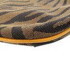 Fendi Zebra Pattern Canvas Brown Shoulder Bag — view 4