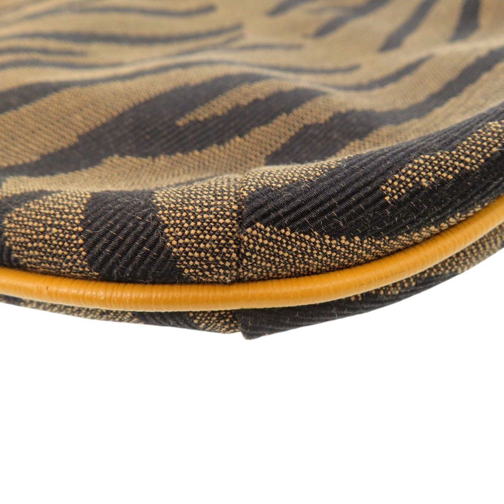 Fendi Zebra Pattern Canvas Brown Shoulder Bag — view 4