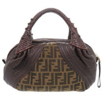 Fendi Mini Spy Bag Leather Canvas Brown Handbag — view 2