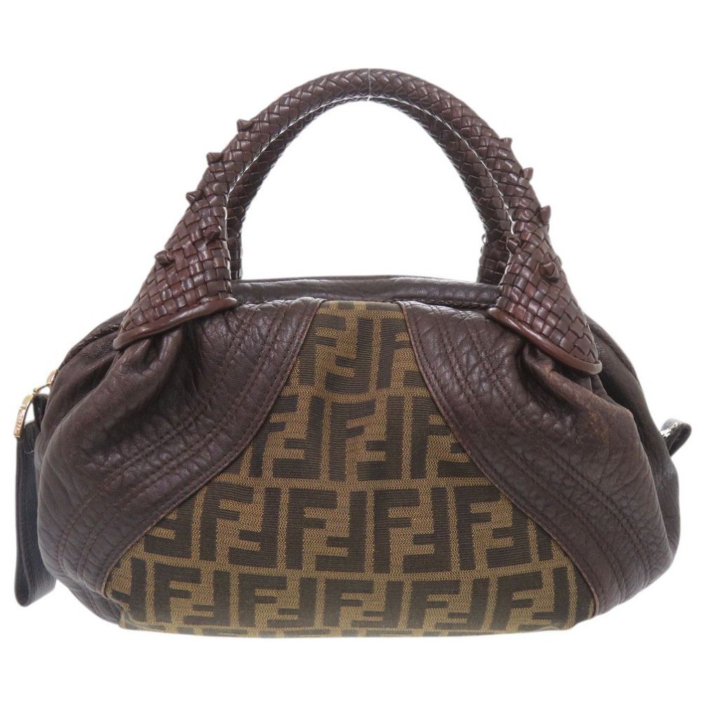 Fendi Mini Spy Bag Leather Canvas Brown Handbag