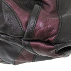 Prada Vitellino Mordo Leather Purple Black Handbag — view 4