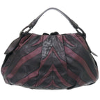 Prada Vitellino Mordo Leather Purple Black Handbag — view 2
