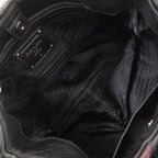 Prada Vitellino Mordo Leather Purple Black Handbag — view 6