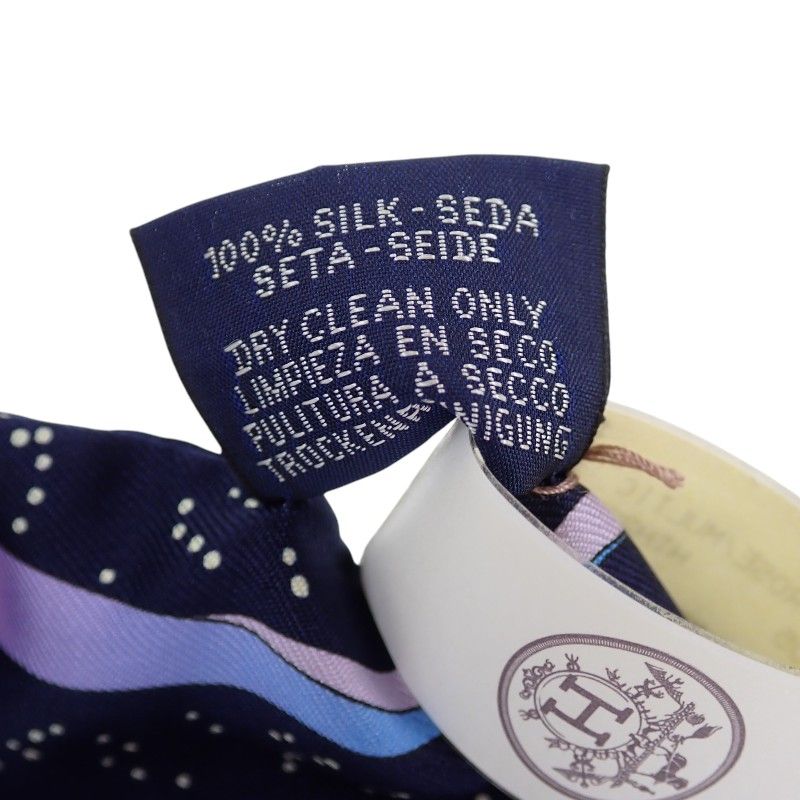 Hermes Twilly Space Scarf Silk Navy Marine Rose — view 8