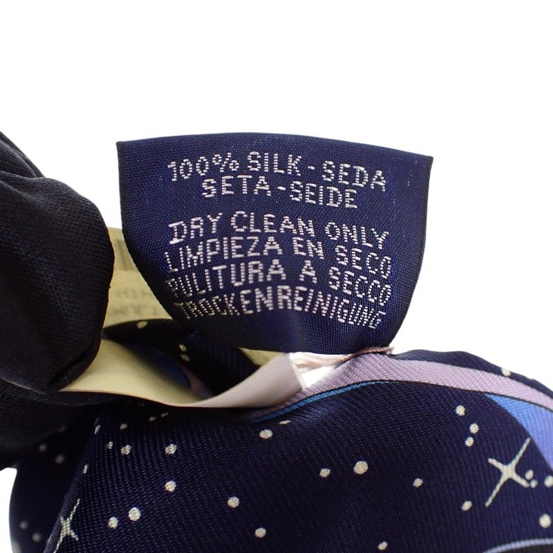 Hermes Twilly Space Scarf Silk Navy Marine Rose — view 8