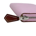 Hermes Wallet Azap Silk in Zip Around Veau Joan Citron Mauve Silvestre Pink — view 9