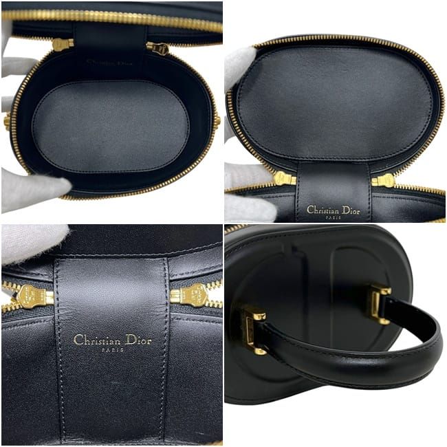 Dior Mini Vanity Shoulder Bag Leather Black — view 3