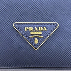 Prada Drawstring Shoulder Bag 2-Way Hand 1 BE 032 158 Saffiano Leather Azzurro — view 5