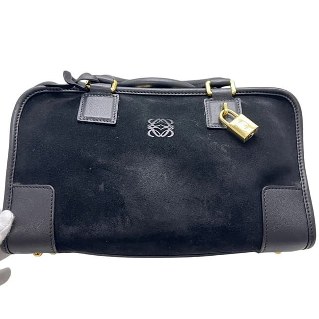 Loewe Handbag Amazona 28 Anagram Suede Leather Black — view 7