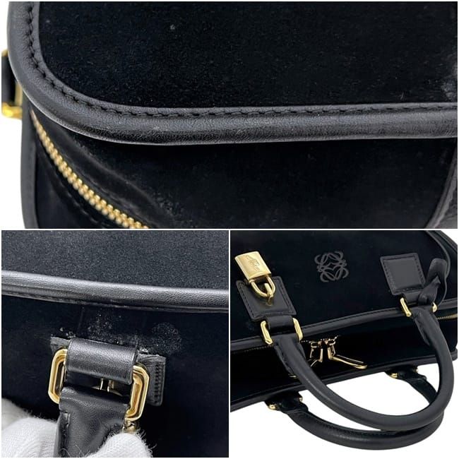 Loewe Handbag Amazona 28 Anagram Suede Leather Black — view 6