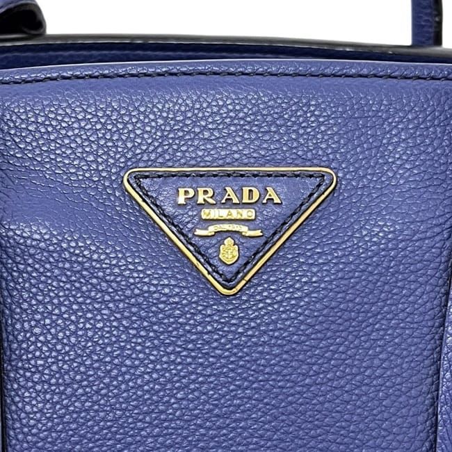 Prada 2-Way Tote Leather Blue — view 4