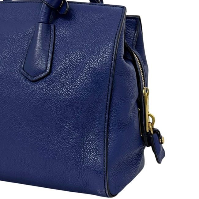 Prada 2-Way Tote Leather Blue — view 7