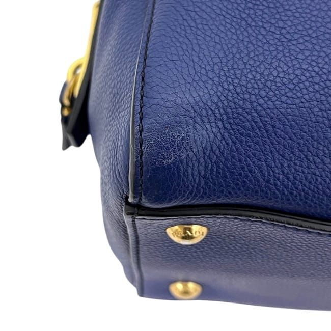 Prada 2-Way Tote Leather Blue — view 6