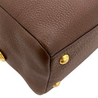Prada Mini Boston Bag Leather Vitello Daino Brown — view 4
