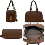 Prada Mini Boston Bag Leather Vitello Daino Brown — view 2