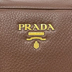 Prada Mini Boston Bag Leather Vitello Daino Brown — view 5