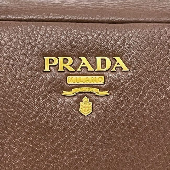 Prada Mini Boston Bag Leather Vitello Daino Brown — view 5