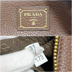 Prada Mini Boston Bag Leather Vitello Daino Brown — view 3