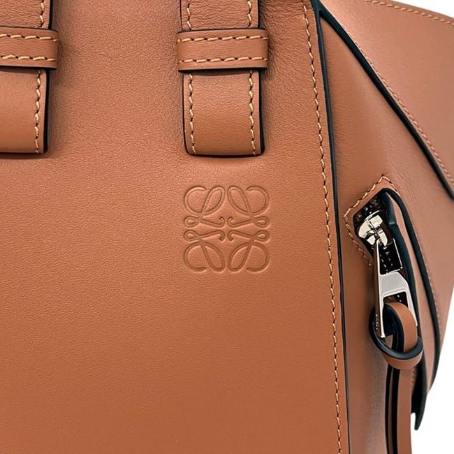 Loewe 2-Way Hammock Compact Shoulder Bag Anagram Smooth Leather Tan Brown — view 7