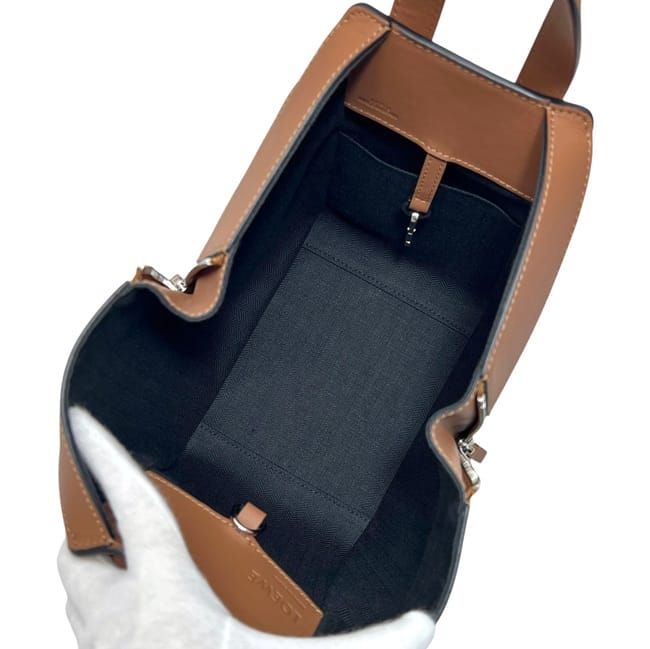 Loewe 2-Way Hammock Compact Shoulder Bag Anagram Smooth Leather Tan Brown — view 4