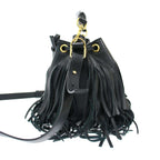 Saint Laurent Paris Emmanuelle Small Fringe Bucket Bag Black — view 4