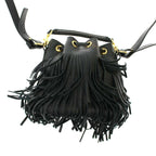 Saint Laurent Paris Emmanuelle Small Fringe Bucket Bag Black — view 3