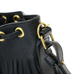 Saint Laurent Paris Emmanuelle Small Fringe Bucket Bag Black — view 8